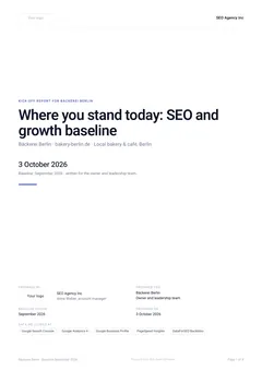 Client onboarding report: first page