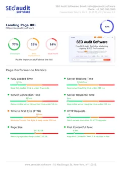 Web Page Audit sample report: first page