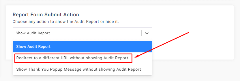 Report From Submit Action to Redirect Different URL
