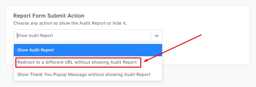 Report From Submit Action to Redirect Different URL