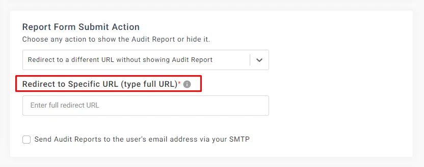 Report From Submit Action to Redirect Different URL