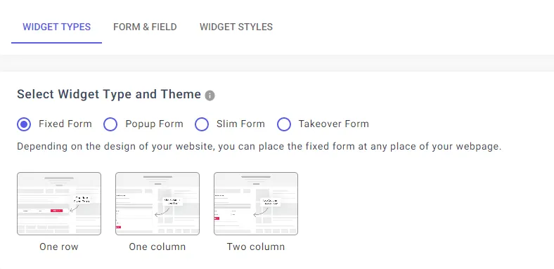 SEO Lead Generation Widget Type