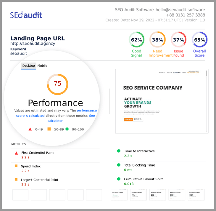  Advanced SEO Audit Report on SEO Audit Software