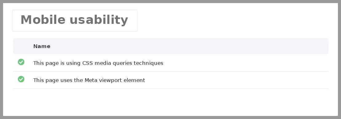  Sample Result of Mobile Usability Test from SEO Audit Software Report