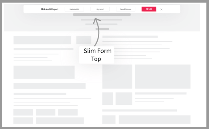  In Widget can generate a slim top form and put it on the website anywhere you want
