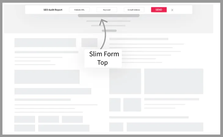  In Widget can generate a slim top form and put it on the website anywhere you want