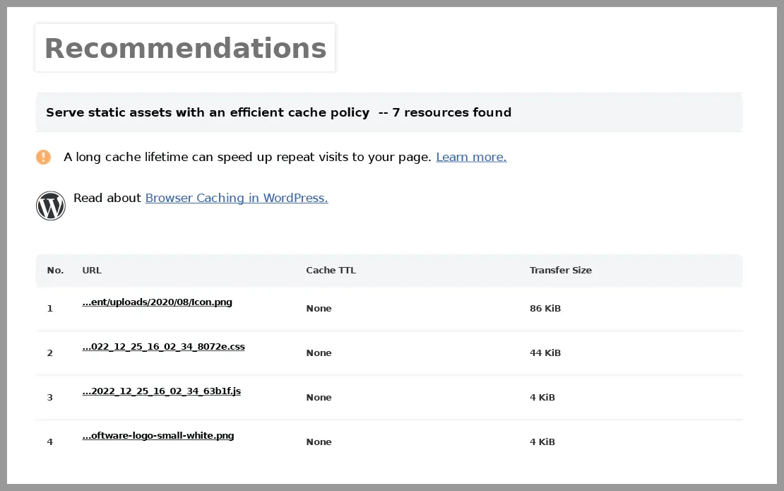  Sample Result of the Technical SEO Analysis report from SEO Audit Software