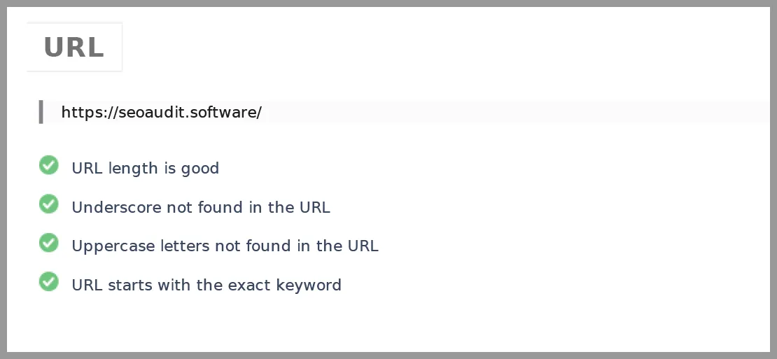  Show the necessary feedback regarding your site’s URL to increase SEO Score